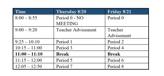 Bell Schedule