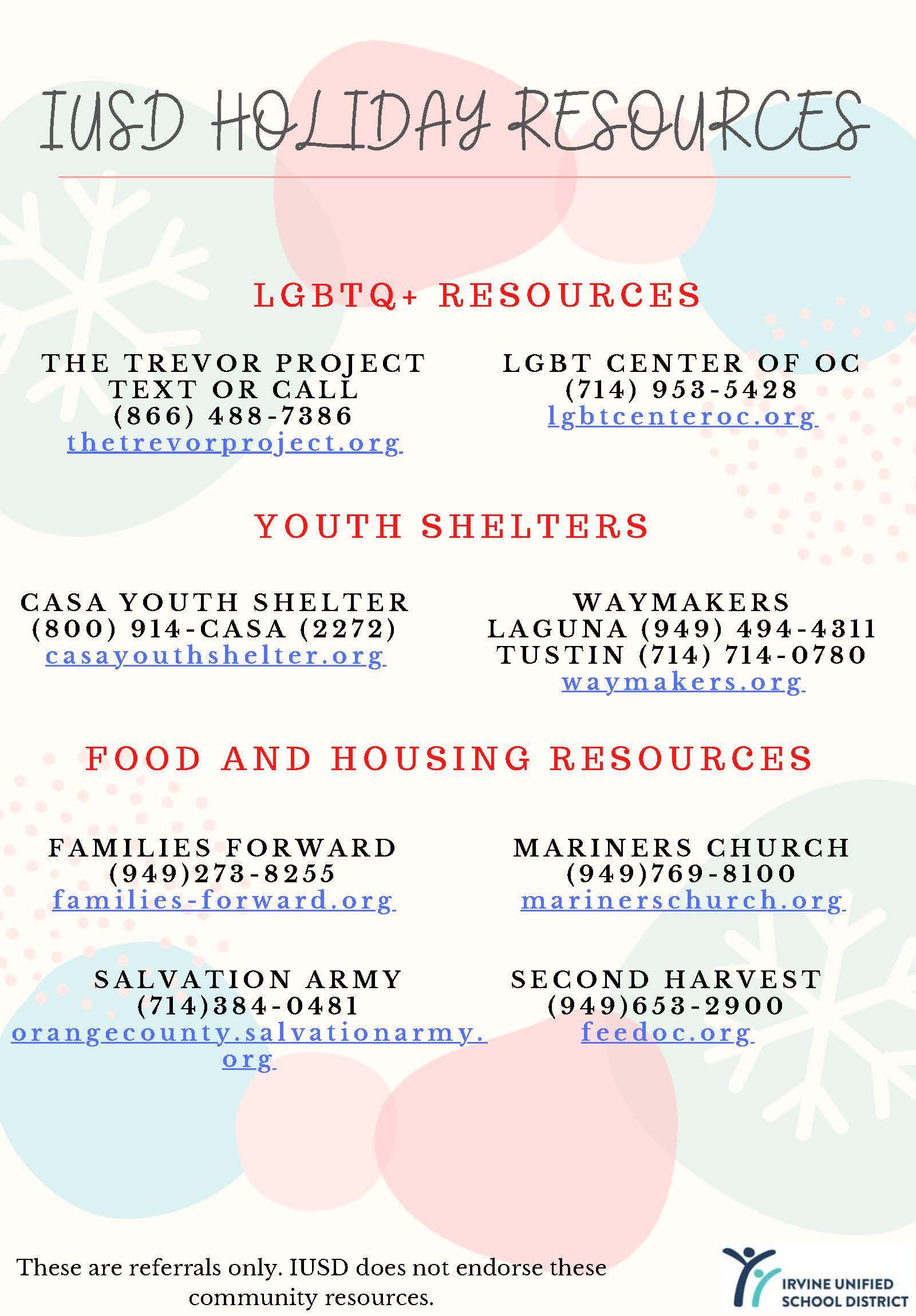IUSD Holiday Resources2