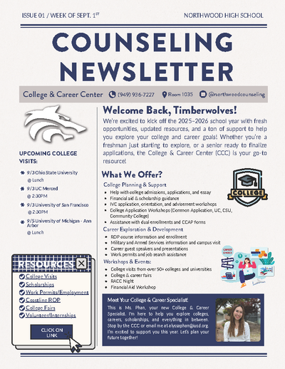 Counseling Newsletter Image